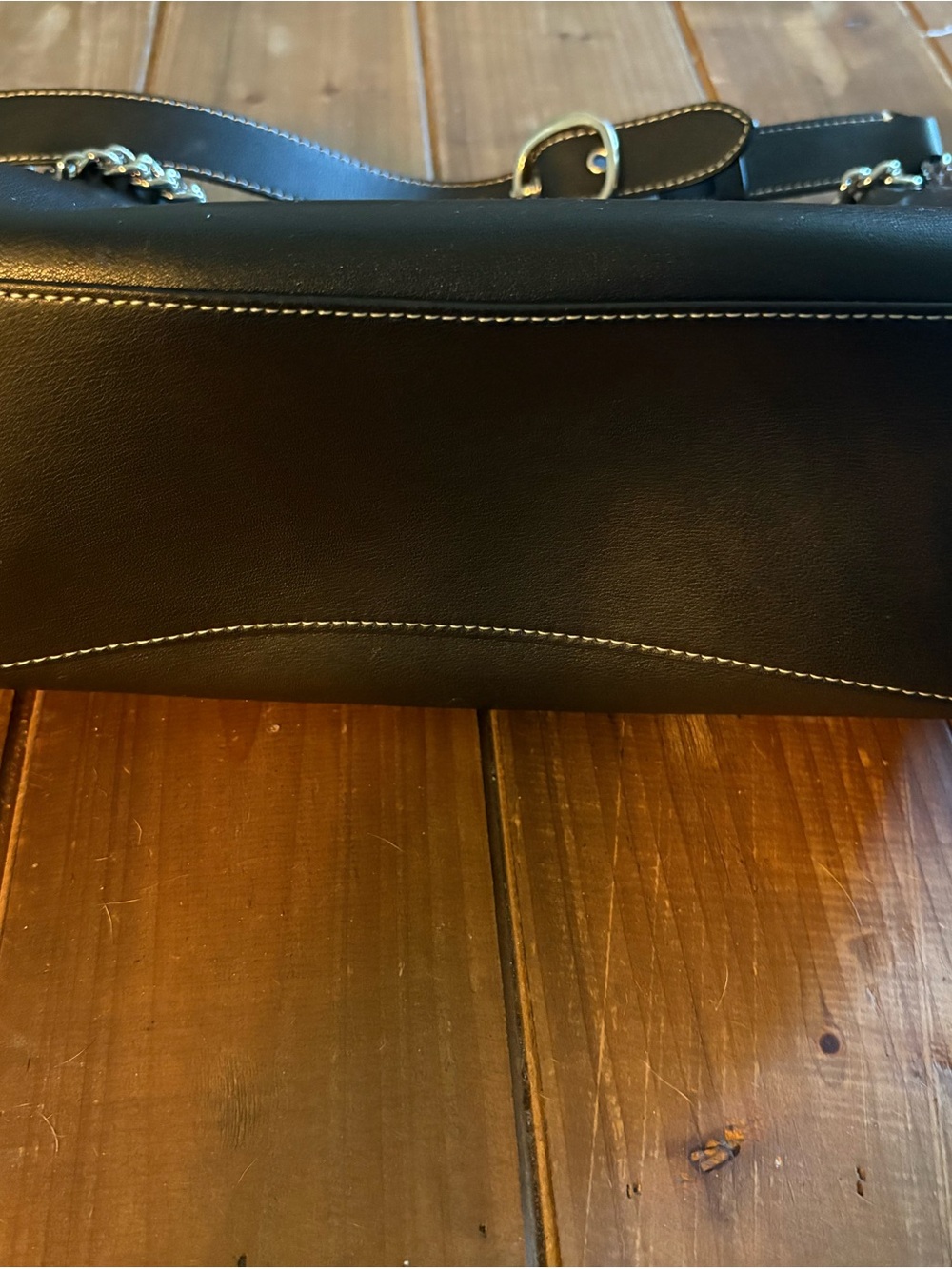 Coach Juliette Black Leather Shoulder Bag with Chain Detail - Picture 6 of 11